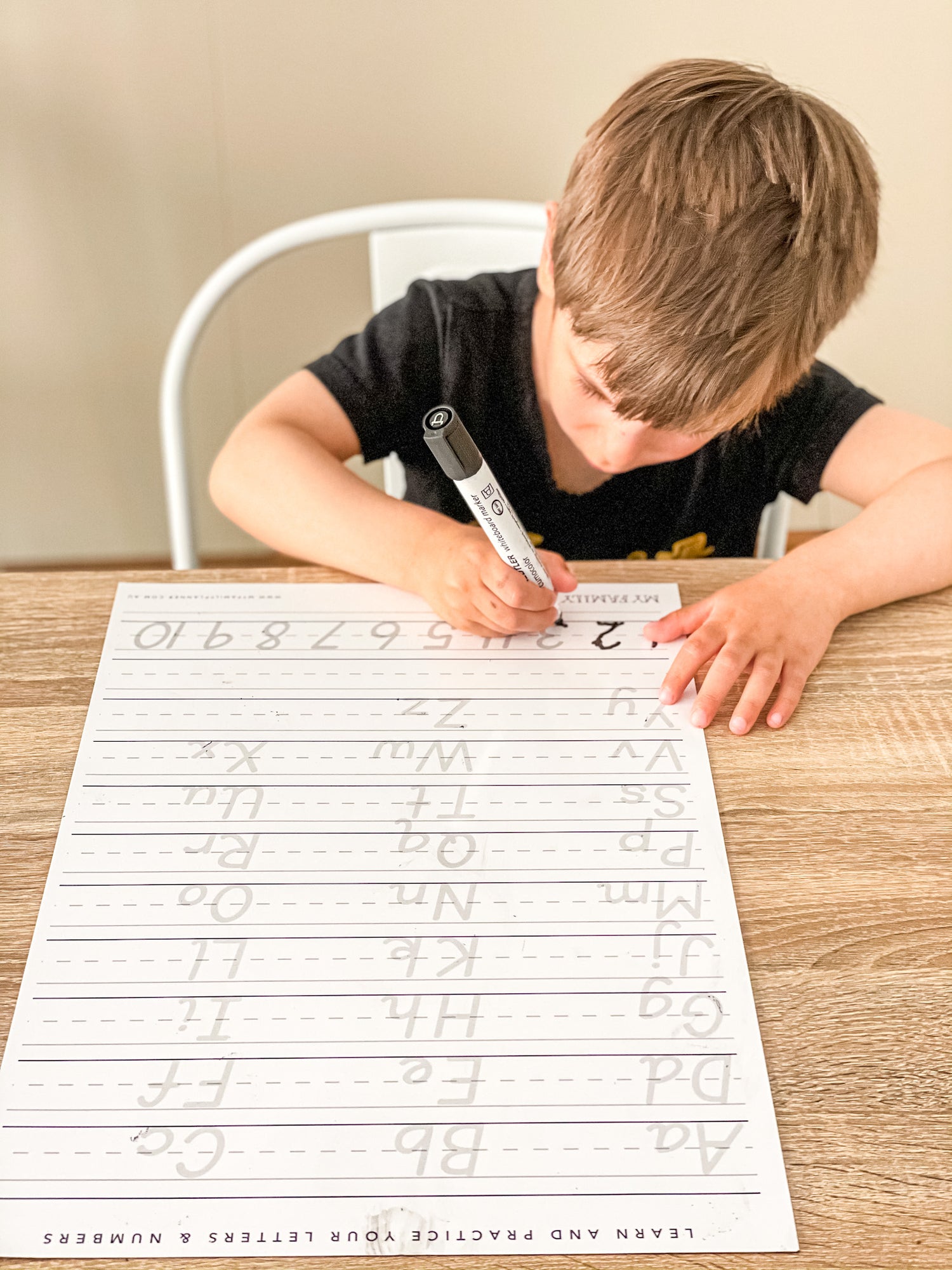 Magnetic Alphabet Writing Practice Sheet