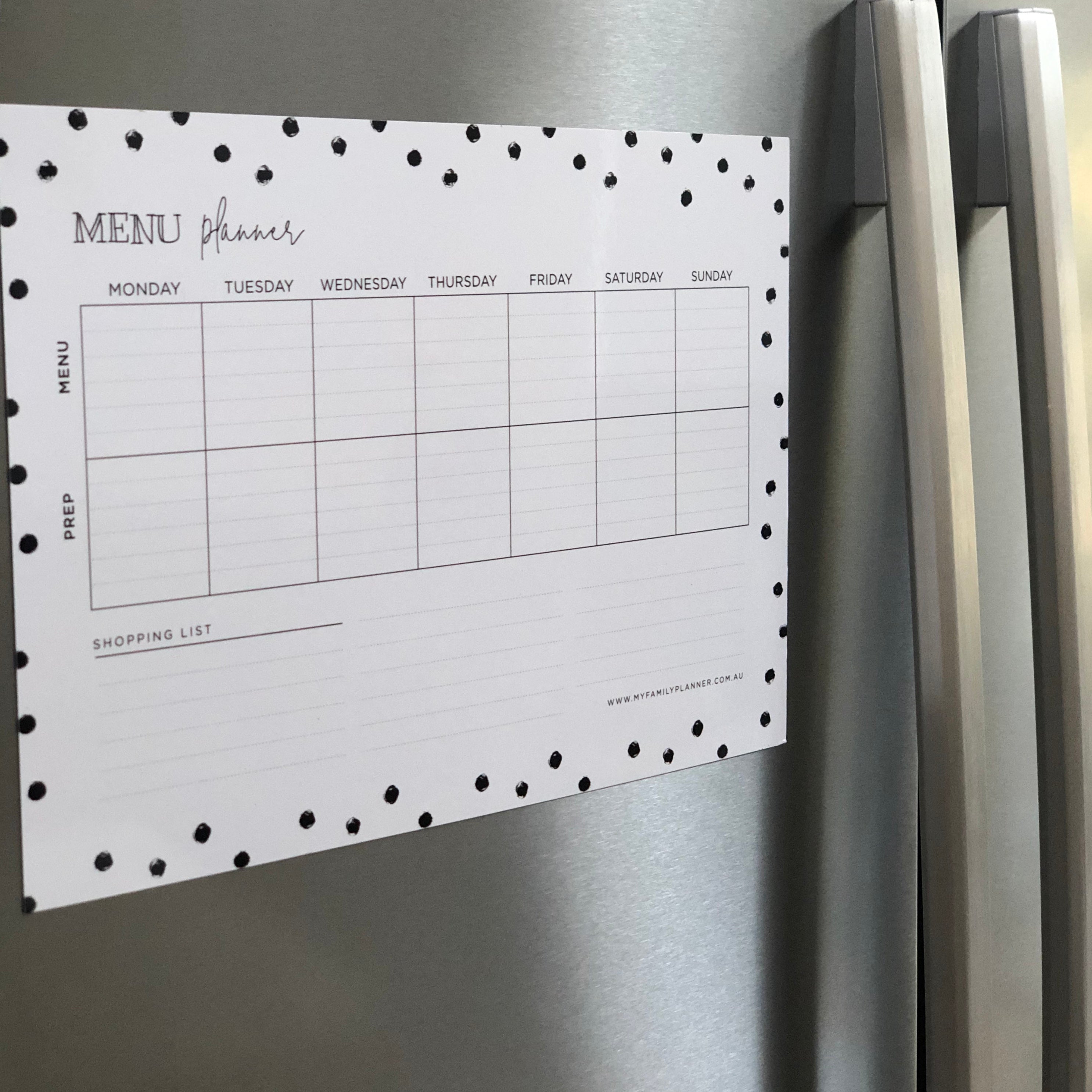 Magnetic Menu Planner