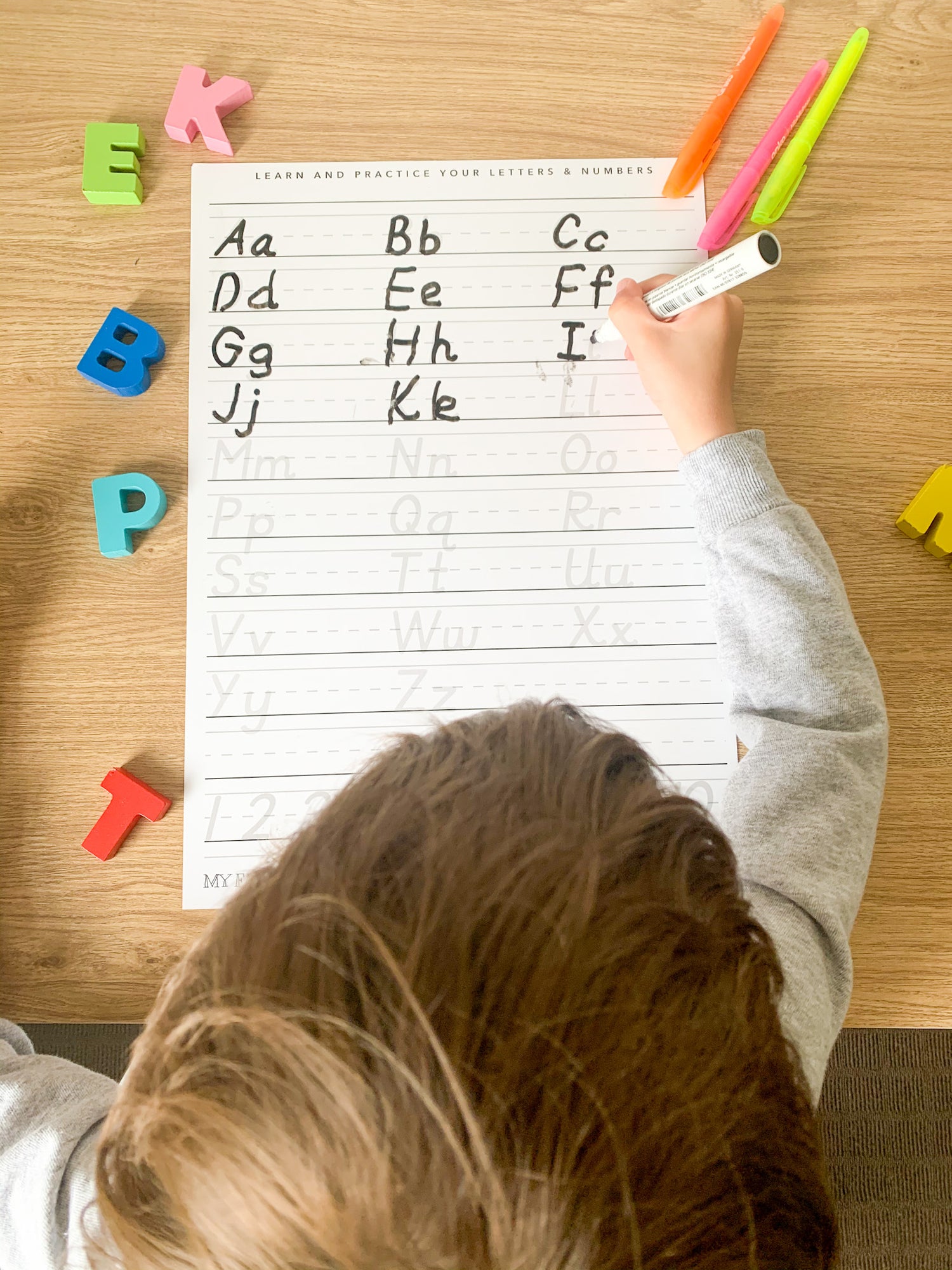 Magnetic Alphabet Writing Practice Sheet