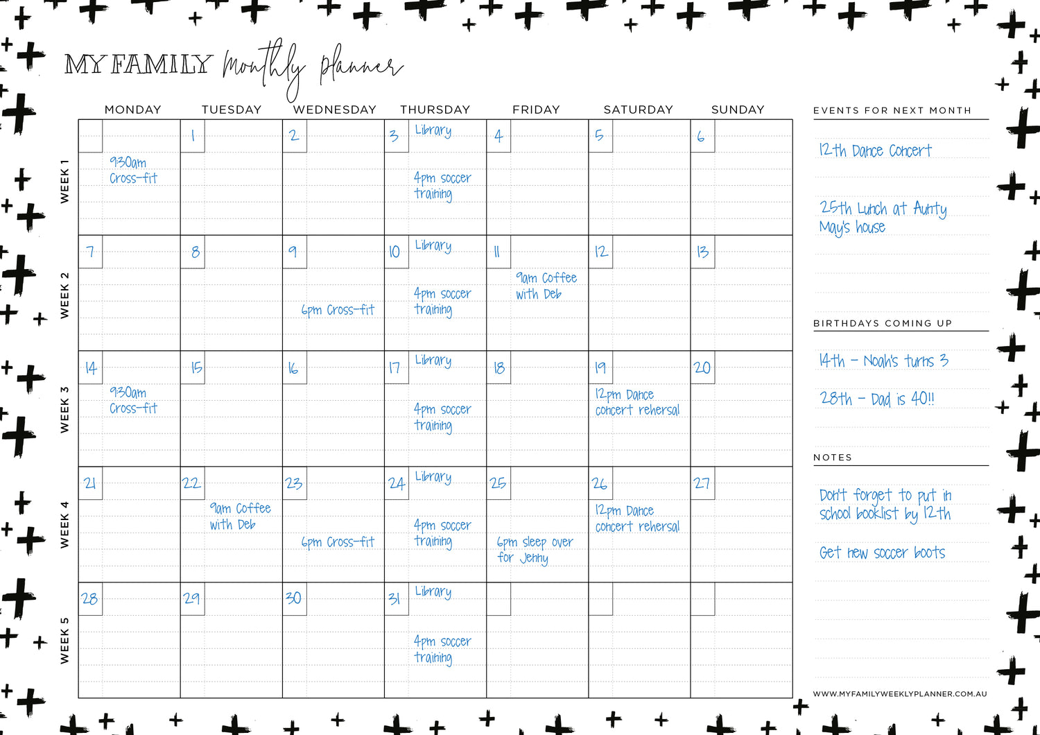 Magnetic Monthly Planner - Landscape