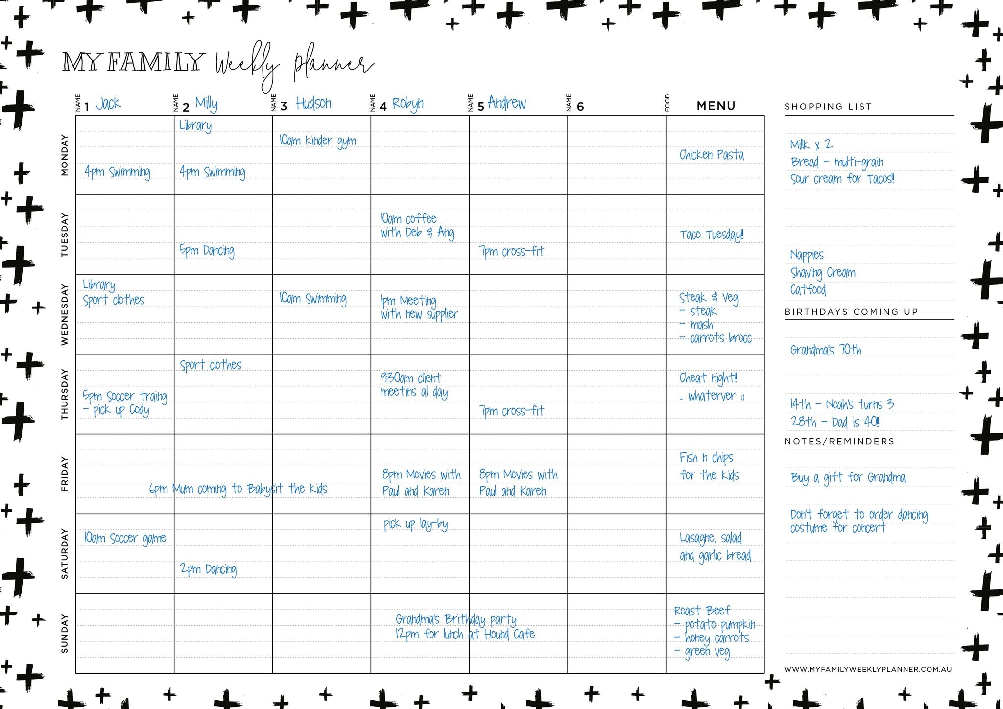 Magnetic Weekly Planner - Landscape