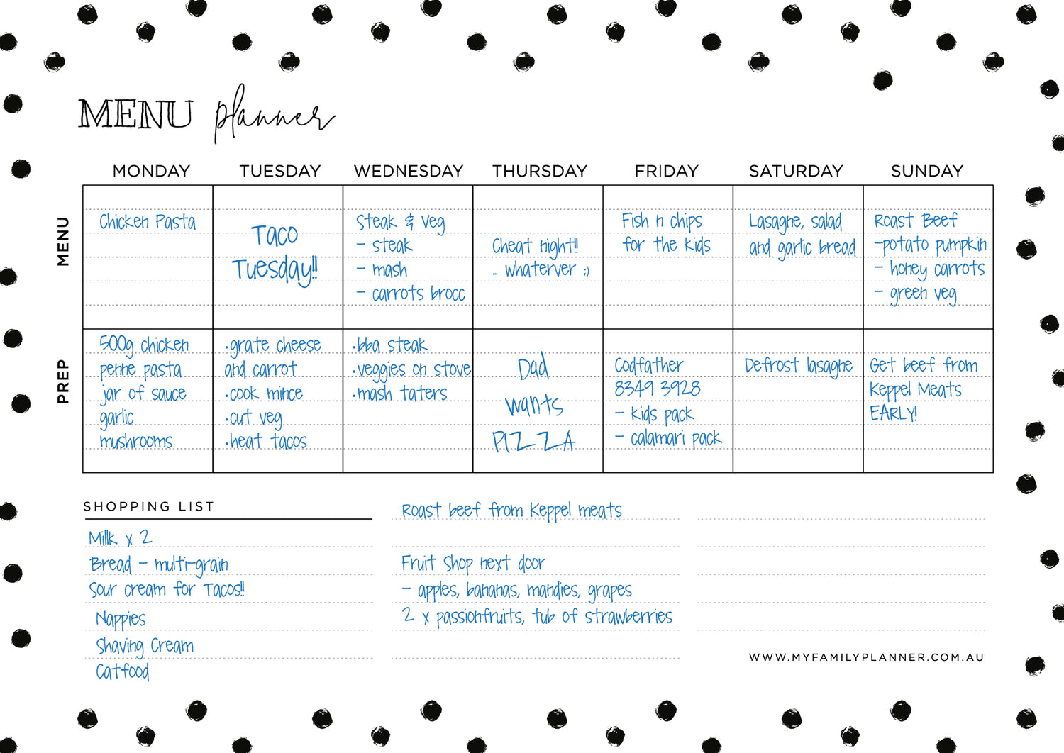 Magnetic Monthly + Menu Planner Bundle