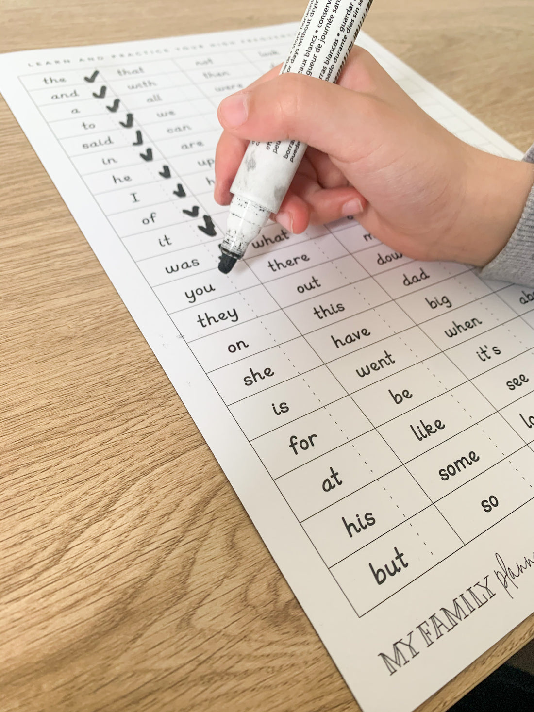 Magnetic High Frequency Word List