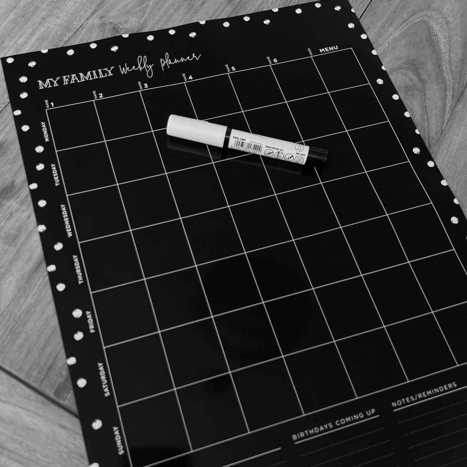 Magnetic Weekly Chalkboard Planner - Portrait