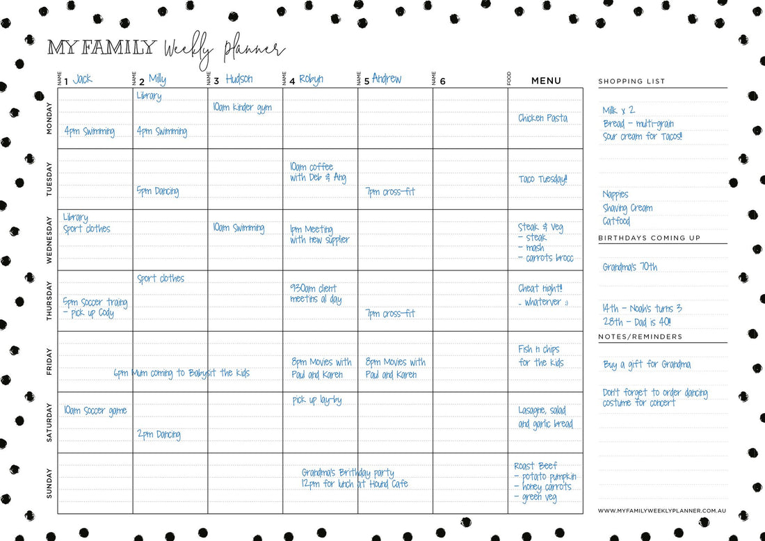 Magnetic Weekly + Menu Planner Bundle