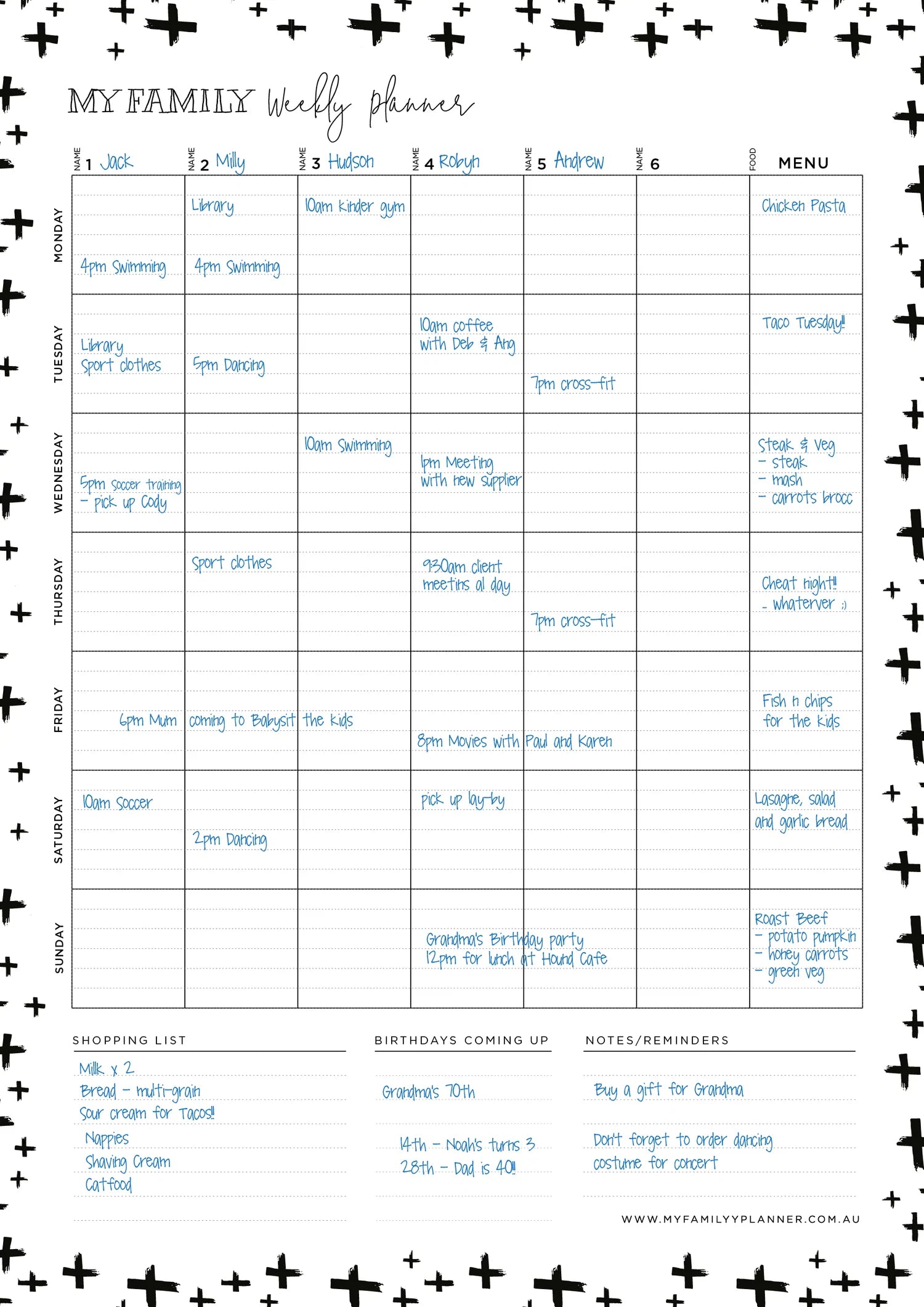 Magnetic Weekly Planner - Portrait