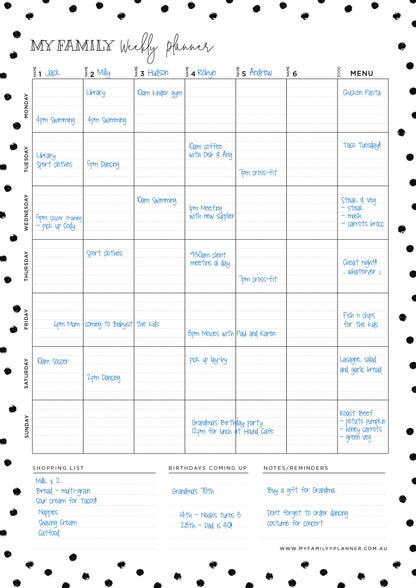 Magnetic Weekly Planner - Portrait